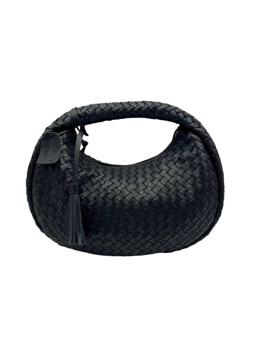 Black Woven Hobo Bag